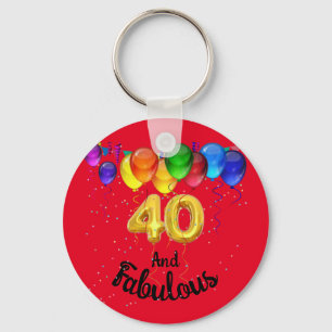 Porte-clés 40 et fabuleux ballons d'anniversaire