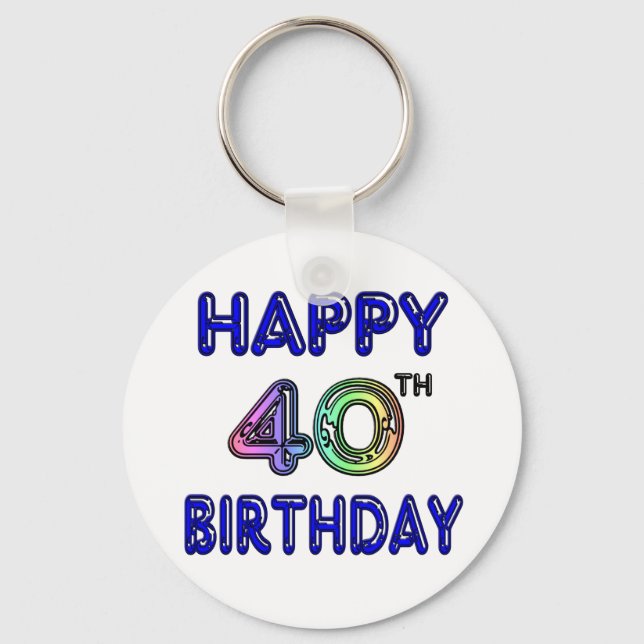 Porte-clés 40e anniversaire avec police Ballon (Recto)