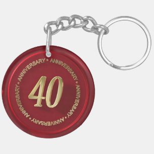 Porte-clés 40e anniversaire sceau de cire rouge