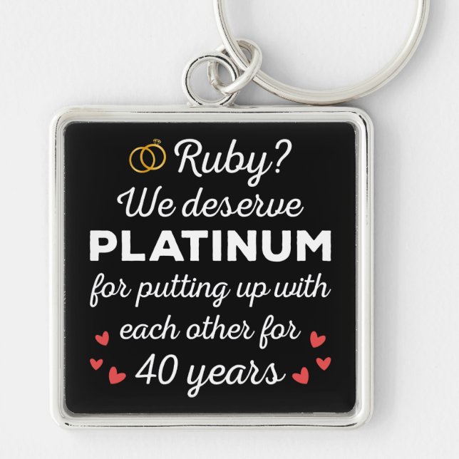 Porte-clés 40ème anniversaire du Mariage I - Ruby Funny Coupl (Devant)
