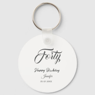Porte-clés 40ème lettre quarantième anniversaire ajouter nom