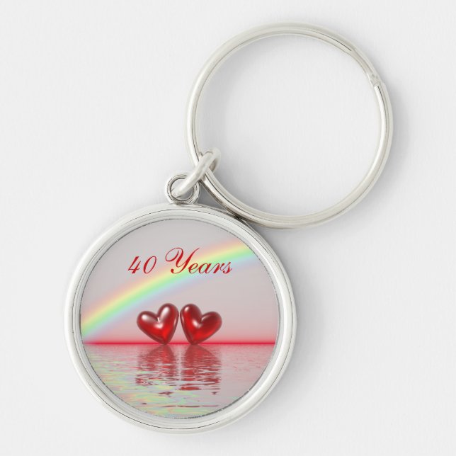 Porte-clés 40th Anniversary Ruby Hearts (Devant)