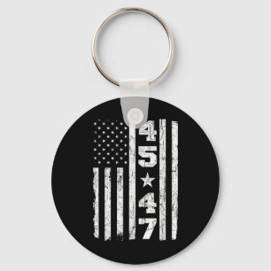 Porte-clés 45 47 Trump Vintage Usa Drapeau 2025 Président Ell