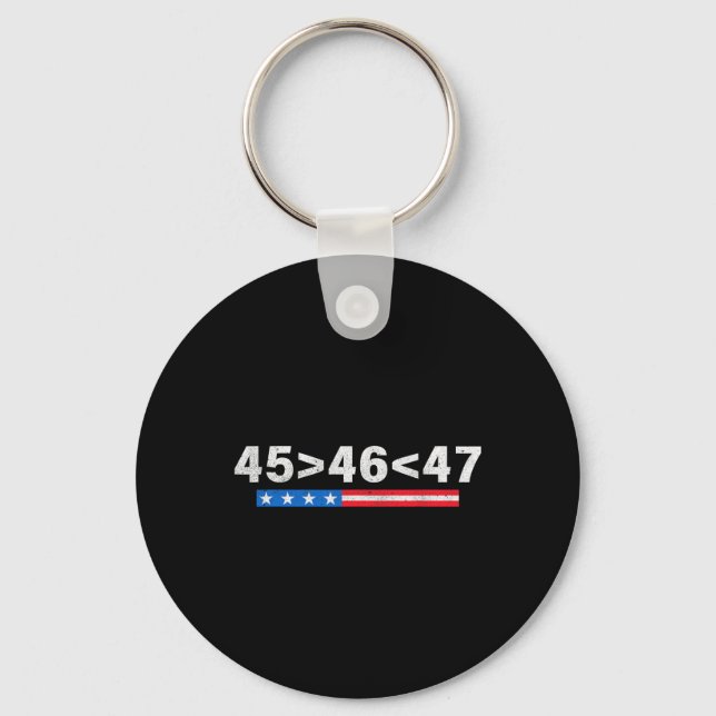 Porte-clés 45 Est Supérieur À 46 Fun 47 États-Unis Drapeau Tr (Recto)
