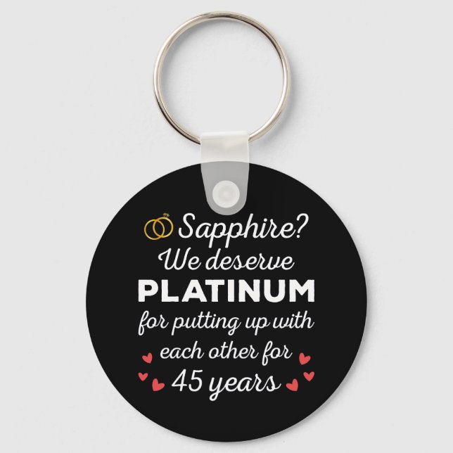 Porte-clés 45e anniversaire du Mariage I - Sapphire Funny Cou (Recto)