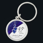 Porte-clés 45th Sapphire Wedding Anniversary Keepsake<br><div class="desc">Personalized Keychain. 45th / 65th Sapphire Wedding Anniversary Keepsake. ⭐This Product is 100% Customizable. Graphics and / or text can be added, deleted, moved, resized, changed around, rotated, etc... 99% of my designs in my store are done in layers. This makes it easy for you to resize and move the...</div>