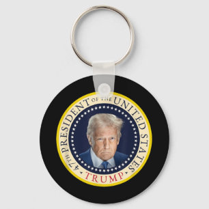 Porte-clés 47e président Trump Portrait officiel Sceau 4ème D
