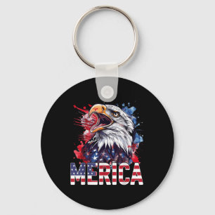 Porte-clés 4 juillet Amérique Drapeau Drapeau Aigle Patriotiq