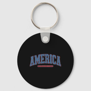 Porte-clés 4 juillet Amérique Vintage rétro Patriotique Homme