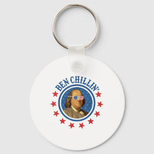 Porte-clés 4 juillet amusant _ Ben Chillin _ Ben Franklin Usa