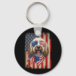 Porte-clés 4 juillet Ao Chien Aa Drapeau américain Usa Patrio