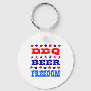 Porte-clés 4 juillet Bbq Beer Freedom Shirt America Fière Ame