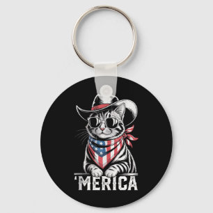 Porte-clés 4 juillet Cat Cowboy Merica Kitten Patriot Boys
