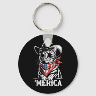 Porte-clés 4 juillet Cat Cowboy Merica Kitten Patriot Boys