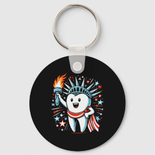 Porte-clés 4 juillet Dentiste Dentiste Dentaire Patriotique F