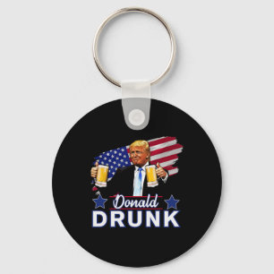 Porte-clés 4 juillet Drôle président de la boisson - Donald D