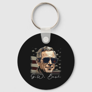 Porte-clés 4 juillet George W. Bush Portrait du président Pat