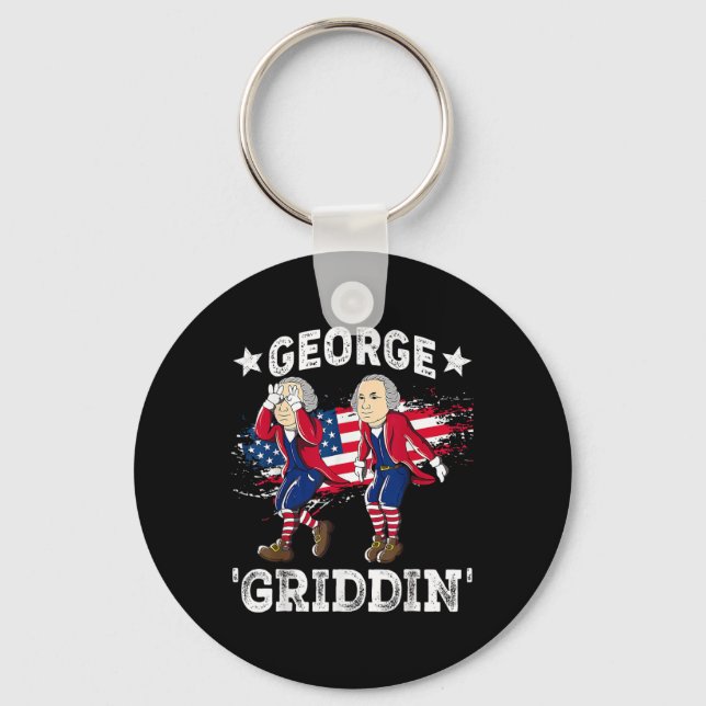 Porte-clés 4 juillet George Washington Griddy George Griddi (Recto)
