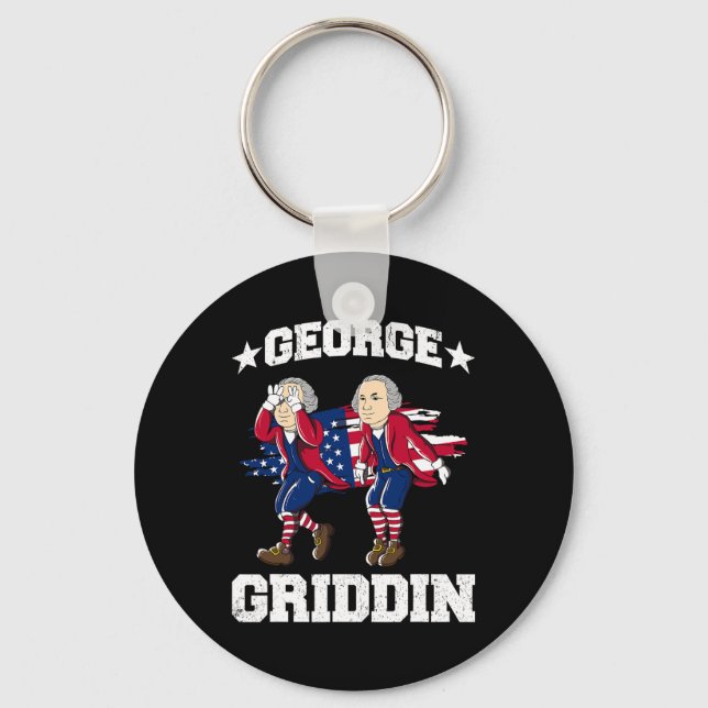 Porte-clés 4 juillet George Washington Griddy George Griddi (Recto)