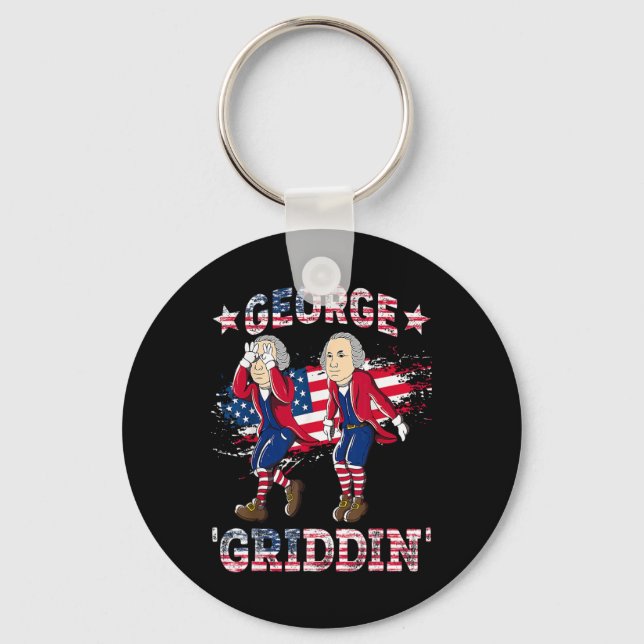 Porte-clés 4 juillet George Washington Griddy George Griddi (Recto)