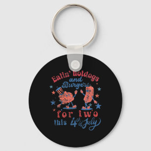 Porte-clés 4 juillet Grossesse Manger Hotdogs Et Burger Pour