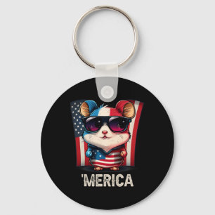 Porte-clés 4 juillet Hamster patriotique Merica
