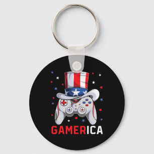 Porte-clés 4 juillet jeu vidéo American Flag Uncle Sam Gam