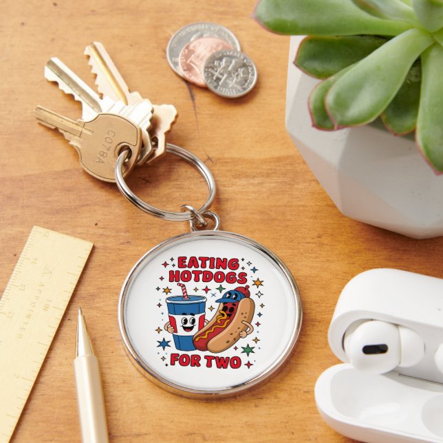 Porte-clés 4 juillet Mignons Hotdogs (Bureau)