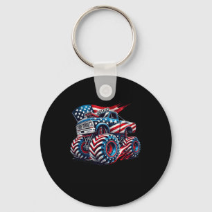 Porte-clés 4 juillet Monster Truck Drapeau Américain Usa Garç