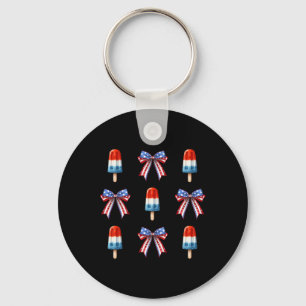 Porte-clés 4 juillet Popsicle Bows Coquette American Flag P
