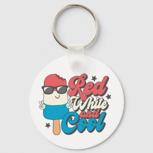 Porte-clés 4 juillet Popsicles Rouge Blanc Et Cool