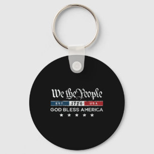 Porte-clés 4 juillet vintage - Nous Le Peuple Usa Dieu Béni