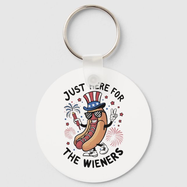 Porte-clés 4 juillet Wieners USA Drapeau américain Patriotiqu (Recto)