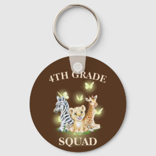 Porte-clés 4e année Squad Neon zoo sauvage Retour à l'école