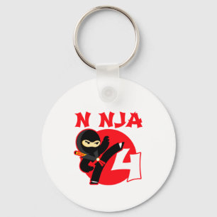Porte-clés 4e anniversaire 4 ans Enfants Fête Petit Ninja 4