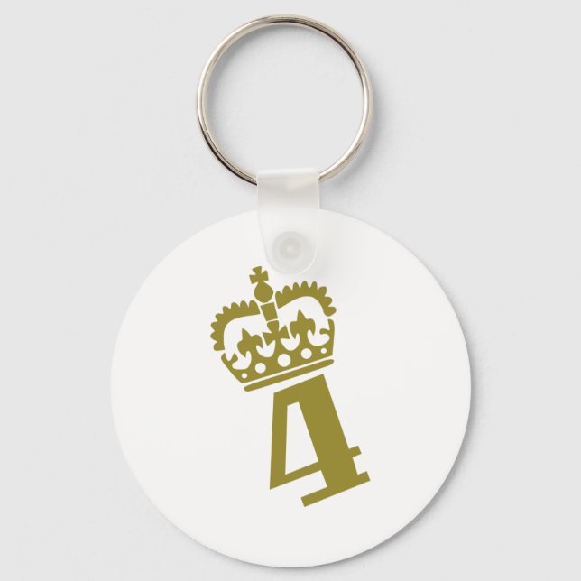 Porte-clés 4e anniversaire - Numéro - Quatre (Recto)