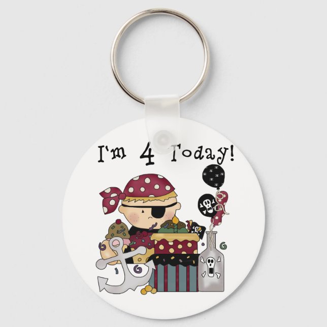 Porte-clés 4e anniversaire Pirate Tshirts et cadeaux (Recto)