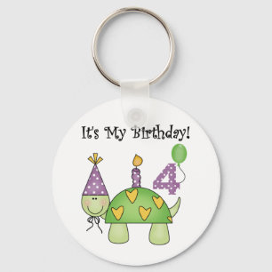 Porte-clés 4èmes T-shirts et cadeaux d'anniversaire de tortue