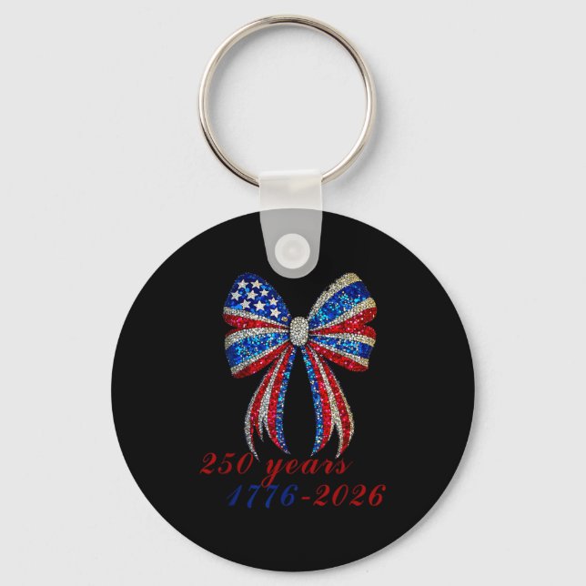 Porte-clés 4th Of July Coquette American Flag Bow Funny Girls (Recto)