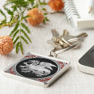 Porte-clés [500] Dragon islandais, Landvæ ttir [Argent]