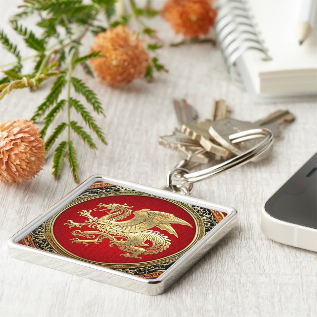 Porte-clés [500] Dragon islandais, Landvæ ttir [Or] (Côté)