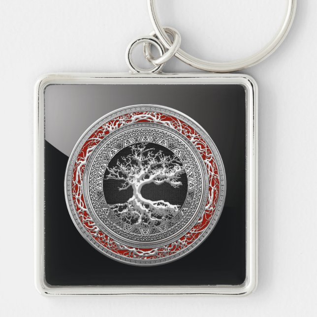Porte-clés [500] Treasure Trove : Celtic Tree of Life [Argent (Devant)