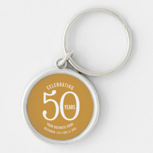 Porte-clés 50 ans d'activité anniversaire d'entreprise en fa