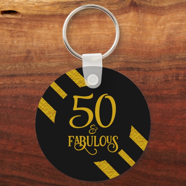 Porte-clés 50 ans et Fabuleux Noir et Or (Recto)