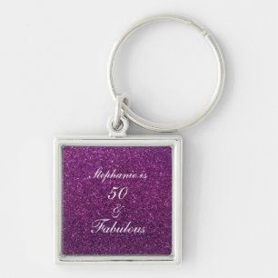 Porte-clés 50 Et Fabuleux Anniversaire Violet Parties scintil
