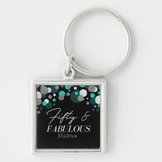 Porte-clés 50 et Fabulous Noir, Turquoise, Argent