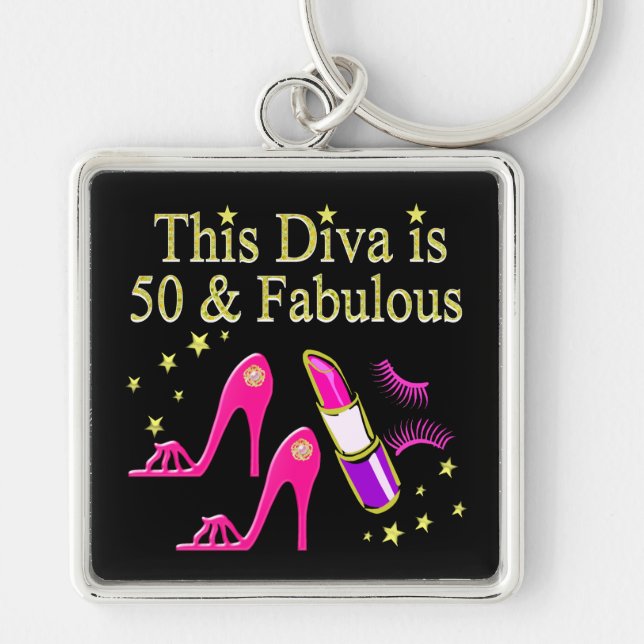 PORTE-CLÉS 50 & FABULOUS DAZZLING DIVA DESIGN (Devant)