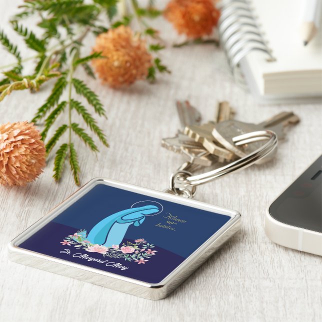 Porte-clés 50e anniversaire de la vie religieuse Nun Fleur ro (Côté)