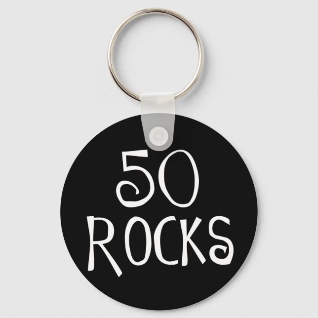 Porte-clés 50th birthday gifts, 50 ROCKS (Recto)