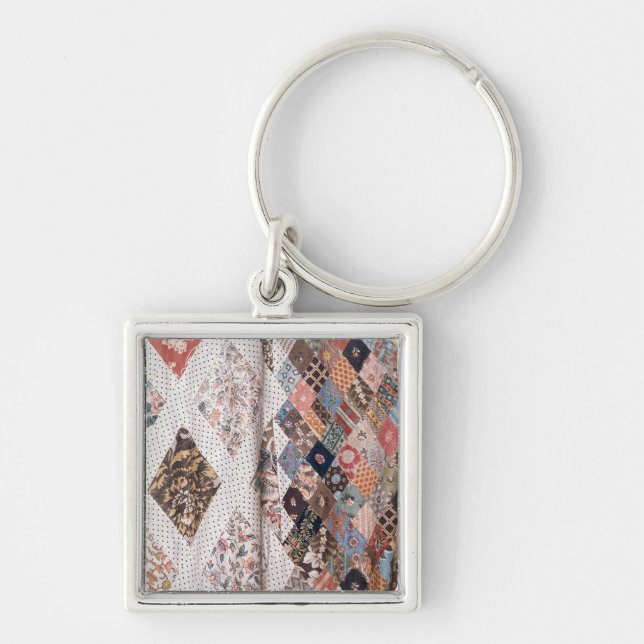 Porte-clés 53 : Détail d'un édredon de patchwork fait par Mme (Devant)